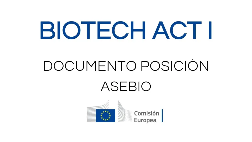 Portada del documento de posición de AseBio sobre la Biotech Act I