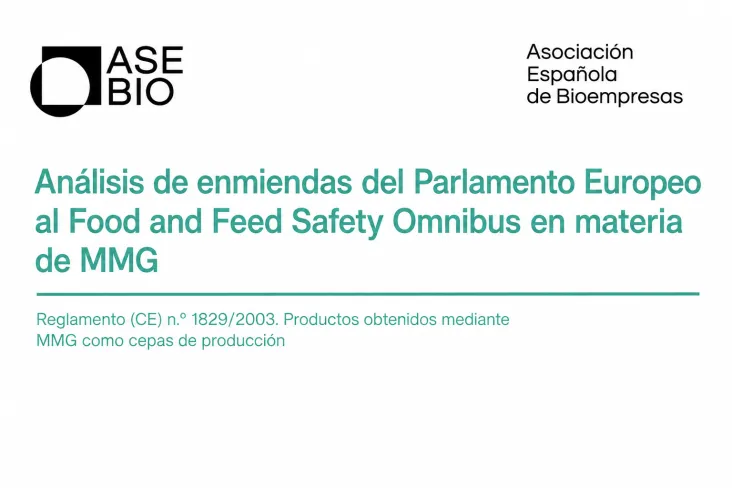 Portada documento Análisis de enmiendas del Parlamento Europeo al Food and Feed Safety Omnibus en materia de MMG
