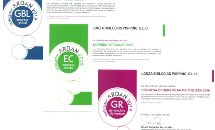 Lonza Biologics Porriño Reconocida Como Una de las Empresas Más Importantes de Galicia