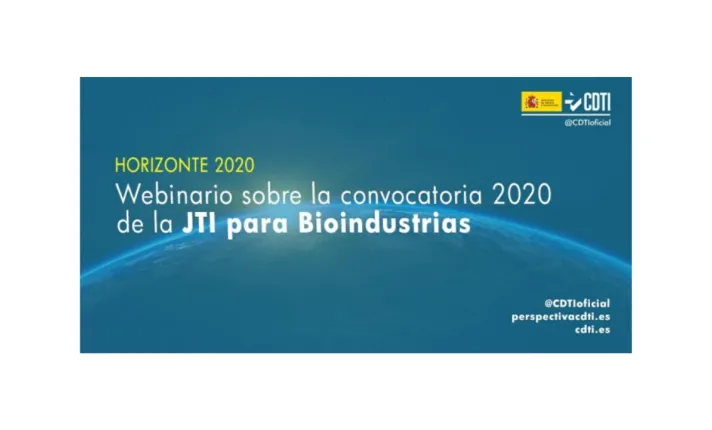 Webinar sobre convocatoria de Iniciativa Tecnológica Conjunta de Bioindustrias (BBI-JU) de H2020