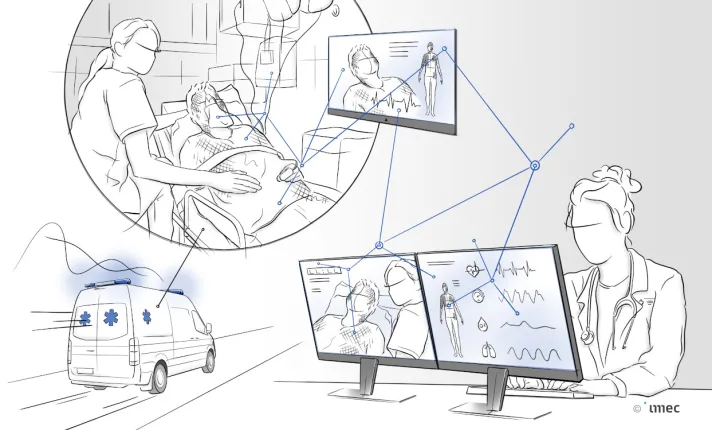 ilustración de conexión ambulancia hospital