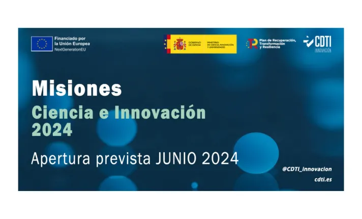 Cartel de la convocatoria Misiones Ciencia e Innovación del CDTI