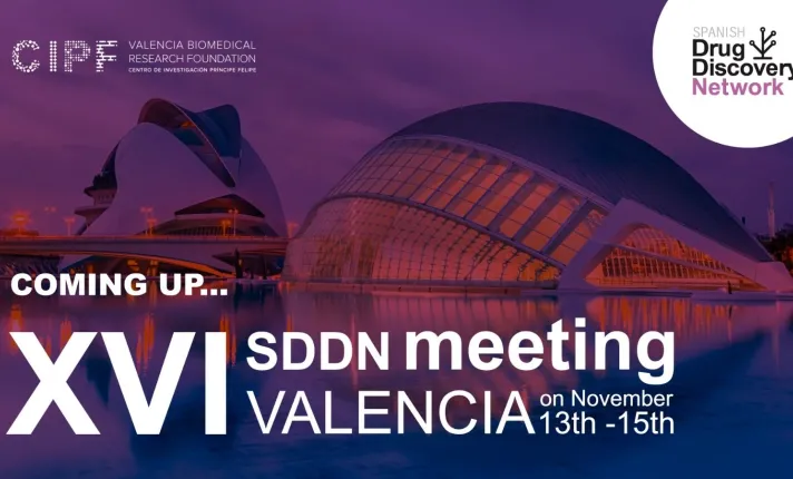 Banner de la XVI reunión de la Red Española de Descubrimiento de Fármacos (SDDN) 