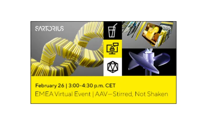 Banner del evento virtual sobre terapias avanzadas de Sartorius