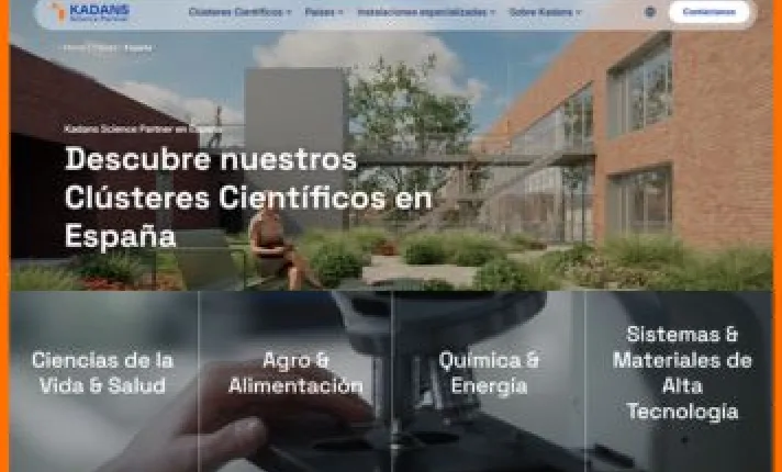 Portada de la nueva página web global de Kadans