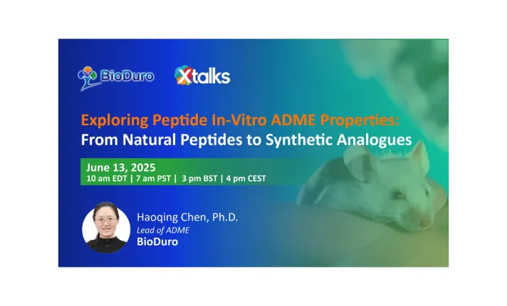 Banner del webinar organizado por BioDuro