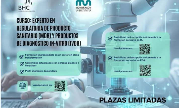 Abierto el plazo de inscripción para una nueva edición del Curso de Experto en Regulatoria de Producto Sanitario e IVD