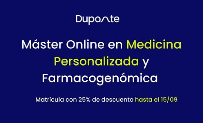 Banner del máster online de Duponte en Medicina Personalizada y Farmacogenómica