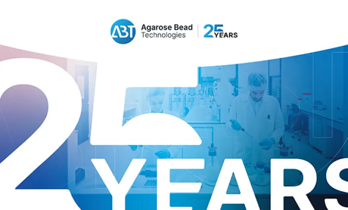 Imagen conmemorativa del 25 aniversario  de Agarose Bead