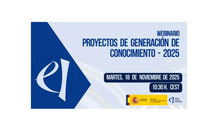 Banner del webinario sobre Proyectos de Generación de Conocimiento 2025