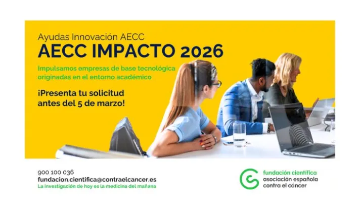 Banner informativo sobre la convocatoria AECC IMPACTO 2026