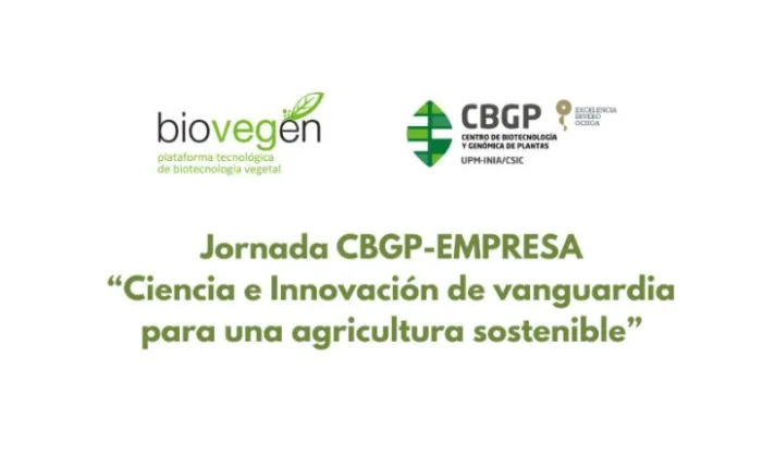 Banner de la jornada organizada por Biovegen y el CBGP sobre innovación en agricultura
