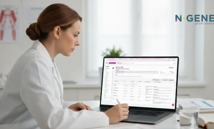 Científica trabajando con un ordenador