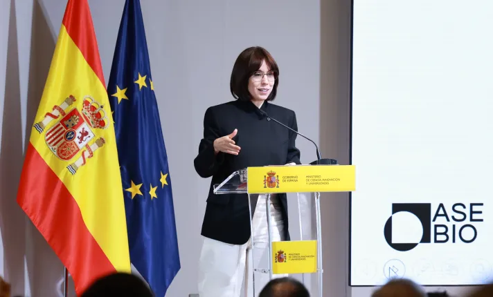 Diana Morant, ministra de Ciencia, Innovación y Universidades durante la clausura de la jornada