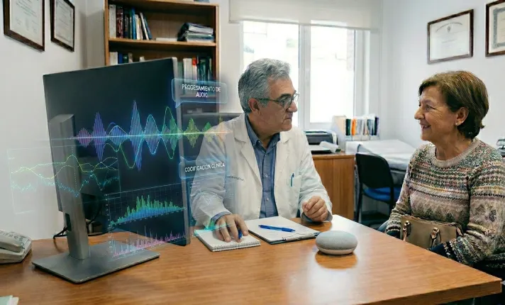 Doctor examinando a una mujer
