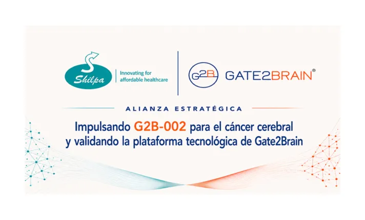 Shilpa Biocare invierte en Gate2Brain para  impulsar G2B-002, un innovador candidato  terapéutico para el cáncer cerebral