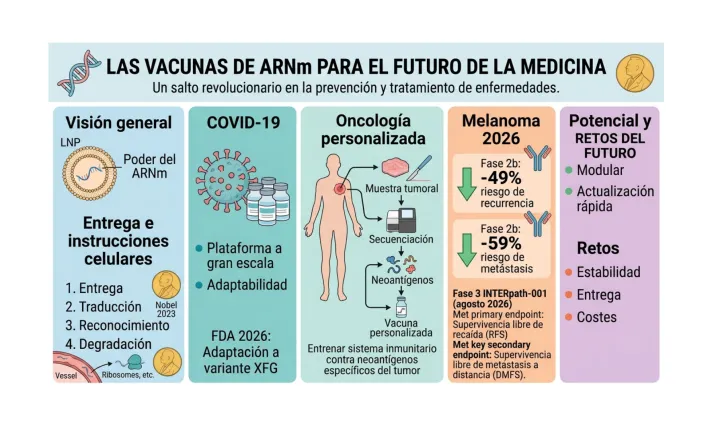 Imagen de las vacunas de ARNm para el futuro de la medicina.