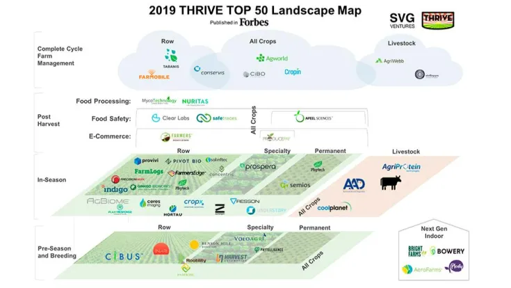 Infografía sobre empresas agrotecnológicas