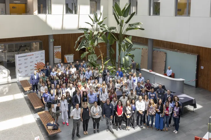 Foto de familia en la entrega de los Premios Innomed en el Campus Can Ruti