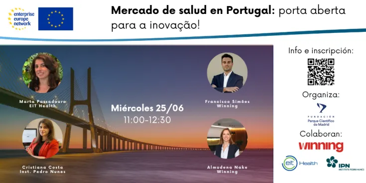 Cartel de la sesión Mercado de salud en Portugal: porta aberta para a innovaçao!