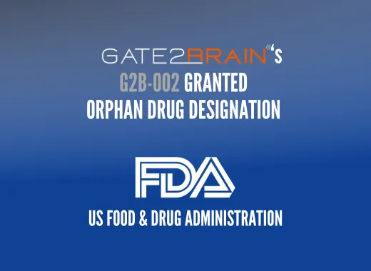 Gate2brain logra la designación de medicamento huérfano de la fda para g2b-002
