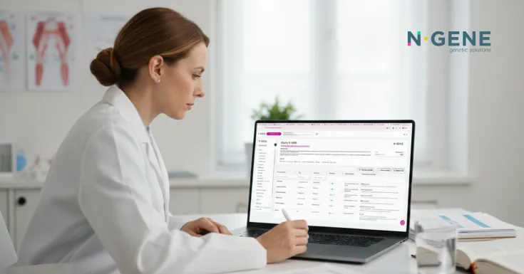 Científica trabajando con un ordenador