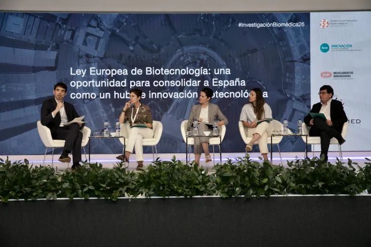 Participantes de la mesa sobre Biotech Act en la XIX Conferencia Anual de Plataformas de Investigación Biomédica