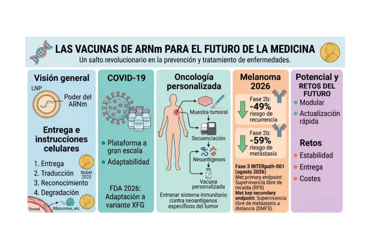Imagen de las vacunas de ARNm para el futuro de la medicina.