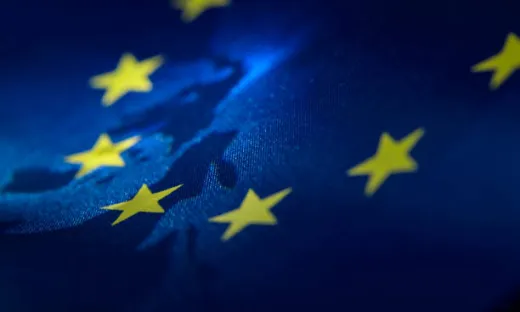 Foto de una bandera la Unión Europea 