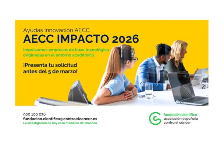 Banner informativo sobre la convocatoria AECC IMPACTO 2026