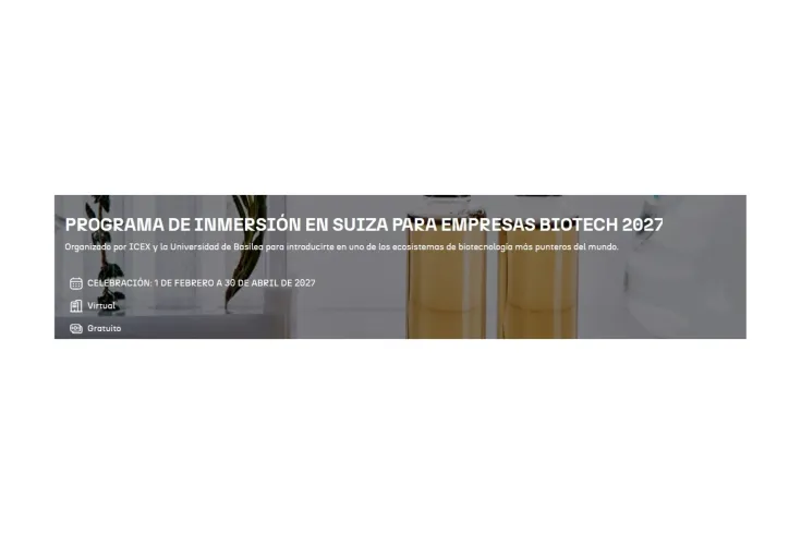 Banner de Programa de inmersión en Suiza para empresas biotech 2027