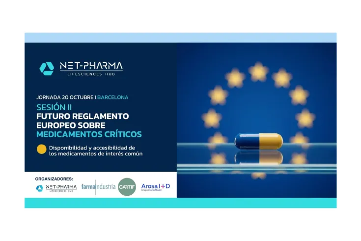 Banner de la jornada Futuro Reglamento Europeo sobre medicamentos críticos