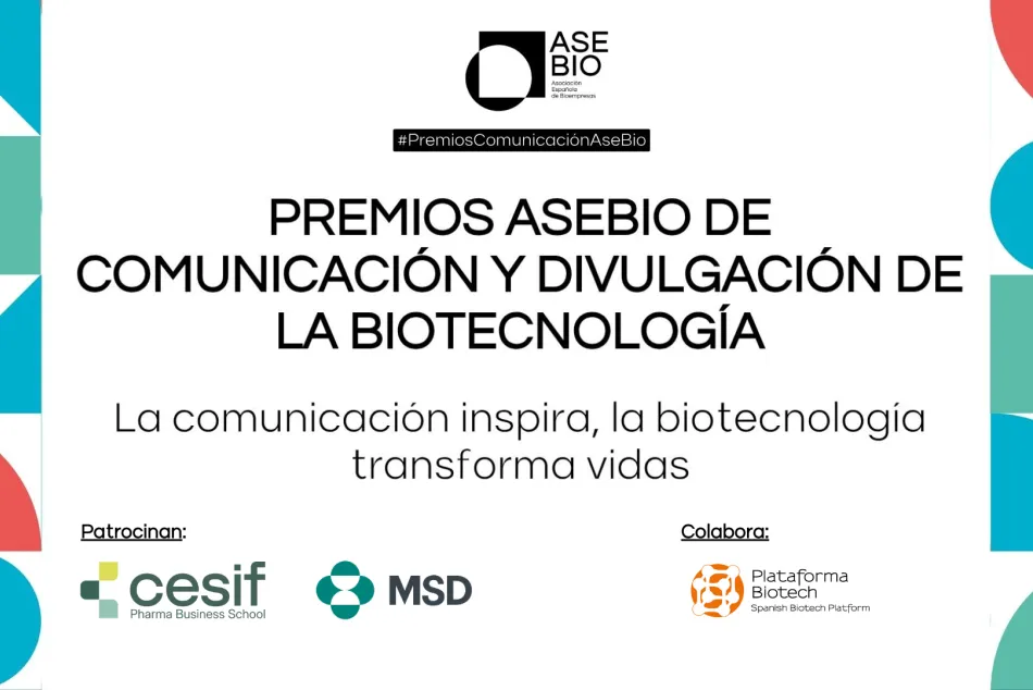 Banner de los Premios AseBio de Comunicación y Divulgación de la Biotecnología 2026